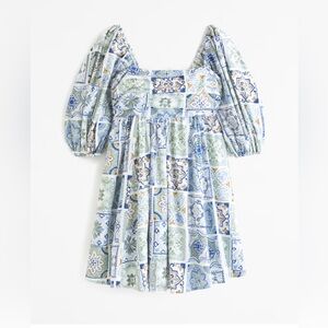 Abercrombie and Fitch Emerson Poplin Puff Sleeve Mini Dress